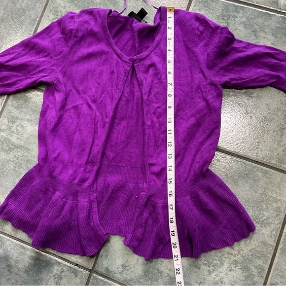 Bright Vibrant Purple Worthington Peplum Sweater Cardigan 
Good condition - Picture 7 of 7
